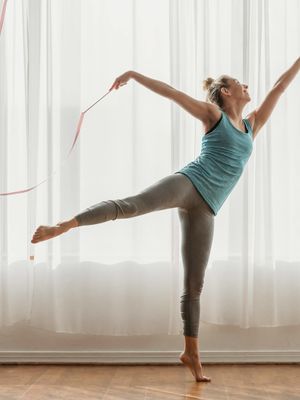 Close up of rhythmic breathing exercise